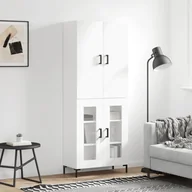 Witryny - vidaXL Witrynka biała połysk 69,5x34x180 cm materiał drewnopochodny - miniaturka - grafika 1