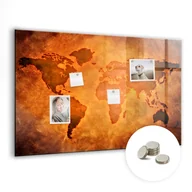 Tablice i flipcharty - Szklana Tablica Magnetyczna - Duża mapa świat - 90x60 cm - miniaturka - grafika 1