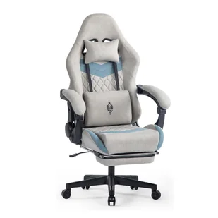 Fotel gamingowy z podnóżkiem Fotel gamingowy z tkaniny Fotel biurowy z podparciem lędźwi Ergonomiczny fotel gamingowy Fotel gamingowy o nośności 150 kg - Fotele gamingowe - miniaturka - grafika 1