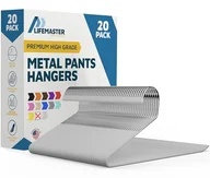 Skarpetki dla dzieci - LifeMaster Wytrzymałe metalowe antypoślizgowe wieszaki na spodnie, oszczędność miejsca, otwarta konstrukcja na dżinsy, spodnie, koce, obrusy, organizer do szafy z gumową osłoną, 20 szt. (białe) - miniaturka - grafika 1