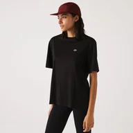 Koszulki i topy damskie - Damska Koszulka z krótkim rękawem LACOSTE TEE-SHIRT & TURTLE NECK SHIRT TF5441.031 – Czarny - miniaturka - grafika 1