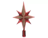 Ozdoby bożonarodzeniowe - Gwiazda na choinkę betlejemska czerwona plastikowa nowoczesna - miniaturka - grafika 1