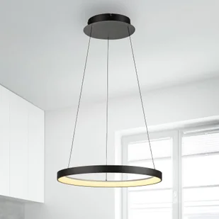 Paul Neuhaus Lampa wisząca LED Hoop, czarna, Ø 57 cm, ściemniana - Lampy sufitowe - miniaturka - grafika 1