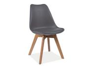 Fotele i krzesła biurowe - Signal Meble Krzesło ekoskóra KRIS dąb/szary - miniaturka - grafika 1