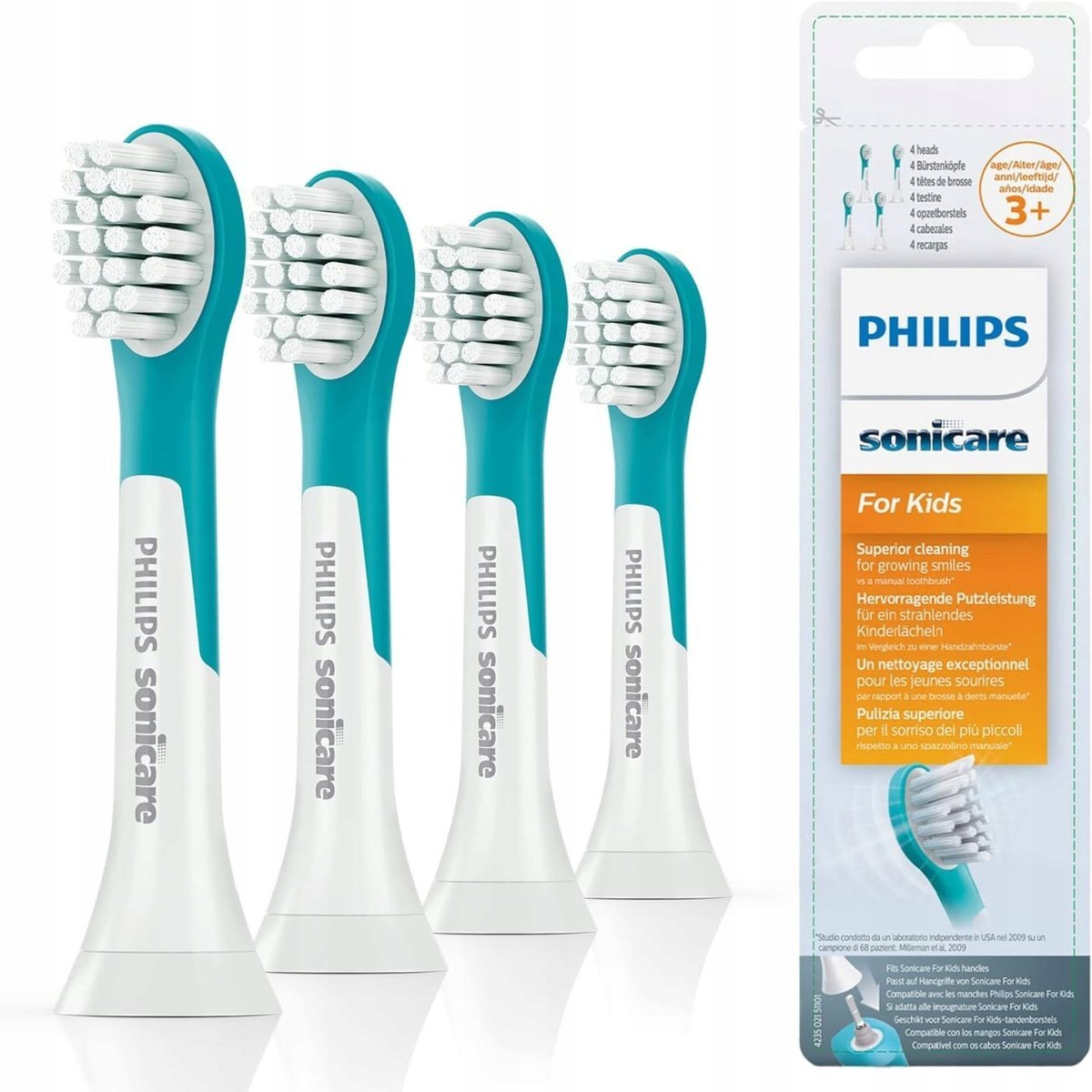 4x Końcówki do szczoteczki Philips Sonicare dla dzieci 3+ HX6034