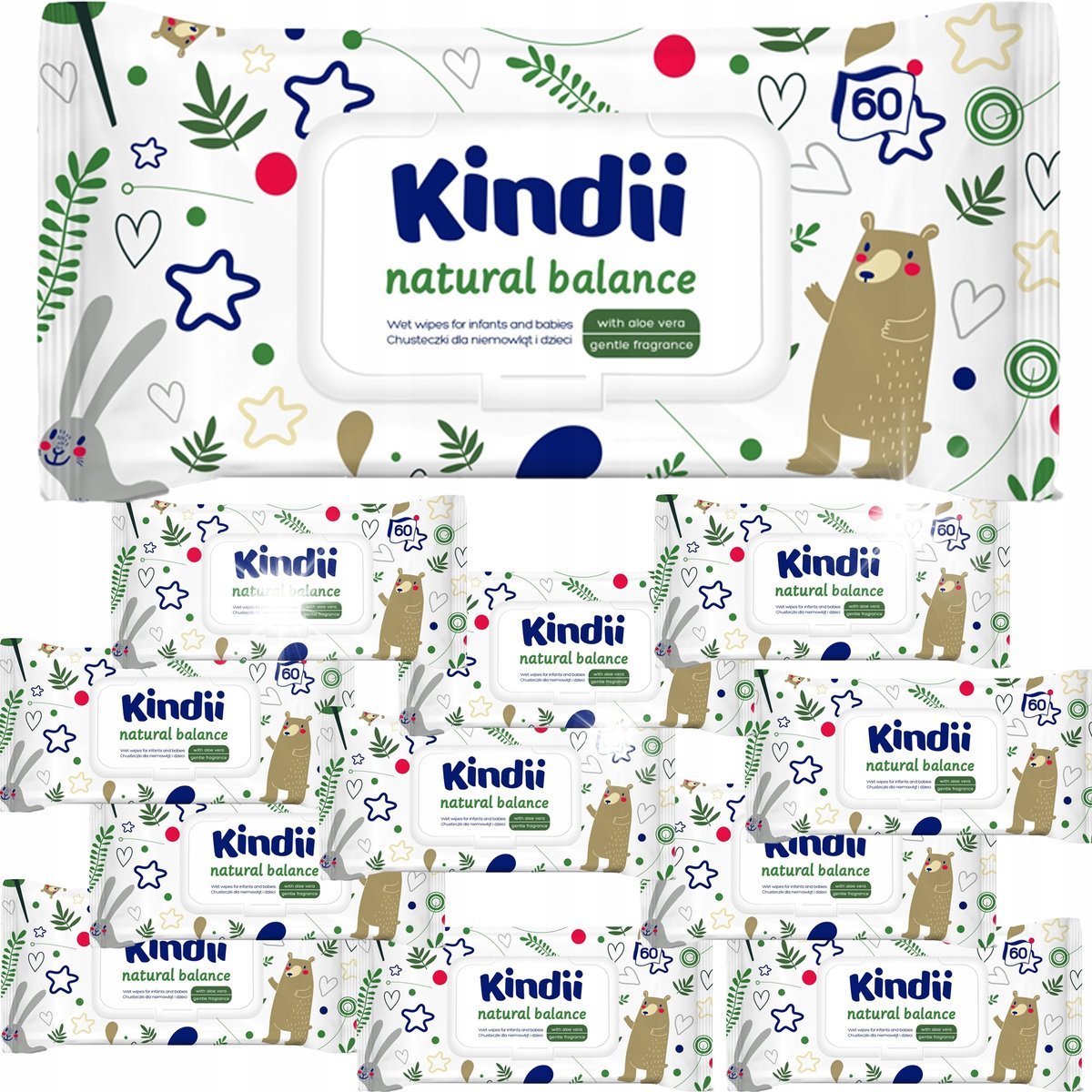 KINDII NATURAL BALANCE CHUSTECZKI NAWILŻANE x 12