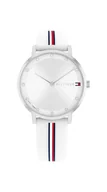 Paski - Tommy Hilfiger Damski analogowy zegarek kwarcowy z silikonowym paskiem 1782735, srebrny biały, pasek, Srebrna biel, Pasek - miniaturka - grafika 1