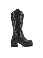 Kozaki damskie - Jenny Fairy Kowbojki WS22235-03 Czarny - miniaturka - grafika 1