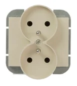 Gniazdka elektryczne - Abex Gniazdo podwójne z/u do ramek ONYX - beżowy - miniaturka - grafika 1