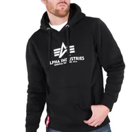 Bluzy męskie - Bluza Alpha Industries Basic Hoody 17831203 - czarna - miniaturka - grafika 1