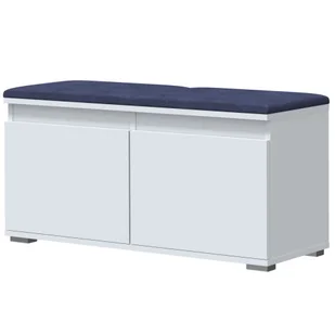 Szafka na buty z siedziskiem do przedpokoju biały + granat A9-B39 - Szafki RTV Szafka na buty z siedziskiem do przedpokoju biały + granat A9-B39 - Szafki RTV - miniaturka - grafika 1