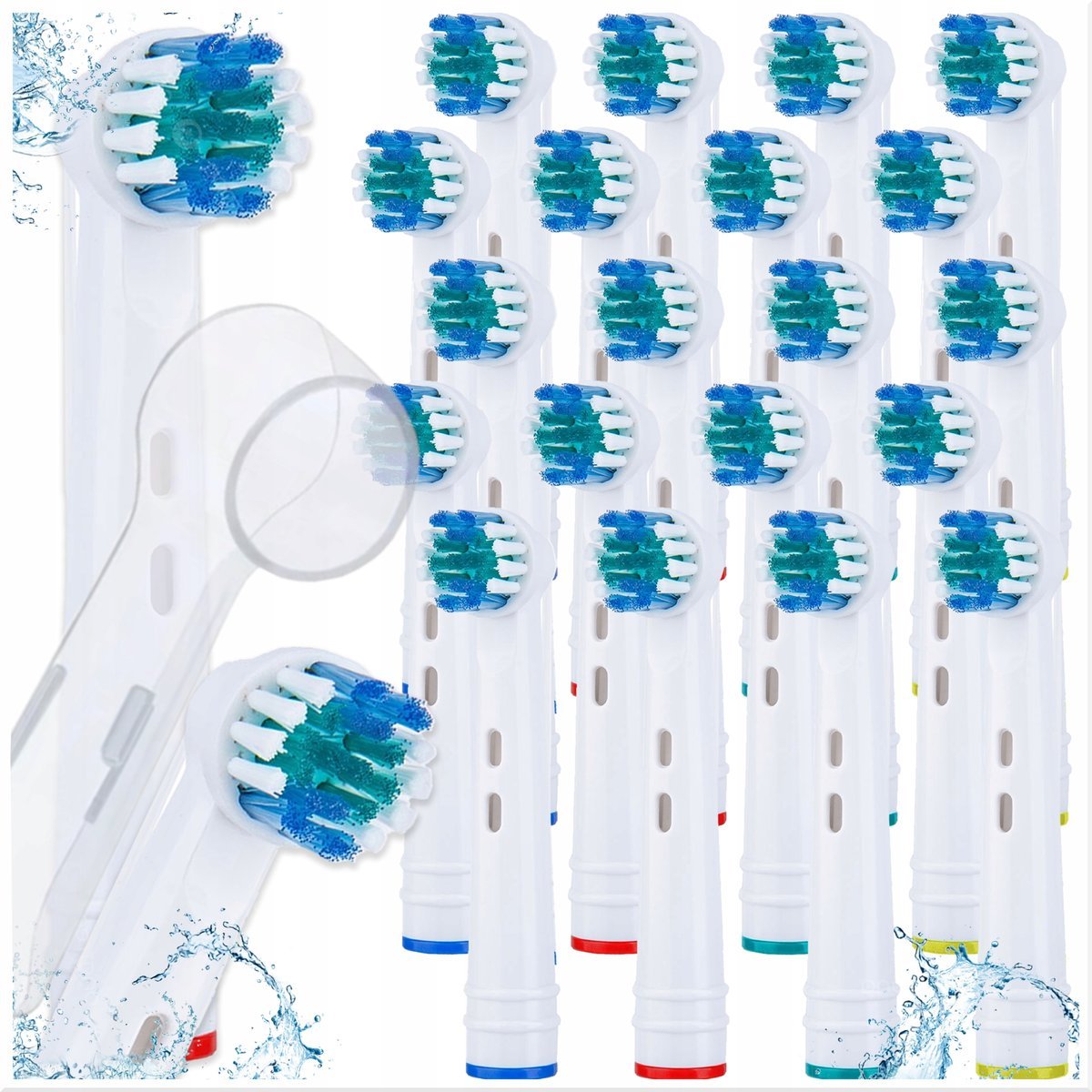 KOŃCÓWKI WKŁADY DO SZCZOTECZKI ELEKTRYCZNEJ BRAUN ORAL-B 20 SZTUK + OSŁONKA