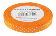 Pasmanteria - Brewis Wstążka dekoracyjna kropki 12mmx22m ciemnopomarańczowa - miniaturka - grafika 1