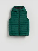 Kurtki i płaszcze dla chłopców - Reserved - Pikowana kamizelka z kapturem - zielony - miniaturka - grafika 1
