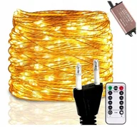 Lampy ogrodowe - Girlanda Ogrodowa Świetlna Łańcuch Świetlny 10m 100LED 230V + Pilot - miniaturka - grafika 1