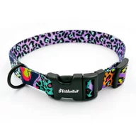 Obroże dla psów - Obroża Regulowana Crazy Leopard szeroka na 2,5 cm, dla średnich i większych psów, czarne okucia-XXL 38-52 cm - miniaturka - grafika 1