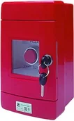 Sprzęt przeciwpożarowy - Spamel Przycisk wystający 2Z czerwony w obudowie OBC pierścień niklowany SP22-WC-20/OBC/B - miniaturka - grafika 1