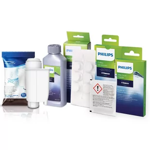 Zestaw Do Saeco Philips, AL-Inte+, Tabletki Czyszczące CA6704/10, Odkamieniacz CA6700/00 250ml, Środek do Obiegu Mleka CA6705/60 - Akcesoria i części do ekspresów do kawy - miniaturka - grafika 1