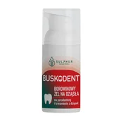 Żele i maści lecznicze - BUSKODENT Borowinowy żel na dziąsła na paradontozę i krwawienie dziąseł bez fluoru 35g SULPHUR - miniaturka - grafika 1