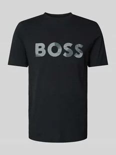 T-shirt z nadrukiem z logo i okrągłym dekoltem - Koszulki męskie - miniaturka - grafika 1
