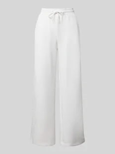 Spodnie typu track pants o kroju regular fit ze scuby z taśmą z logo - Spodnie sportowe damskie - miniaturka - grafika 1