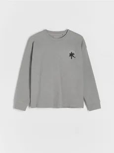 Reserved - Strukturalny longsleeve - ciemnoszary - Bluzki dla chłopców - miniaturka - grafika 1