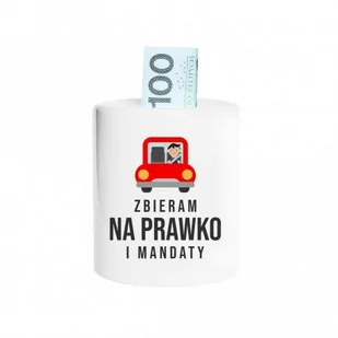 Skarbonka Koszulkowy Zbieram na prawko i mandaty, 8,2x9 cm - Skarbonki - miniaturka - grafika 1