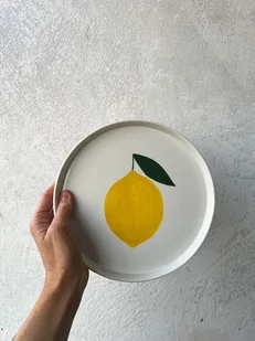 Talerz porcelanowy z cytryną LA LUZ / 21 cm - Tace i patery - miniaturka - grafika 1