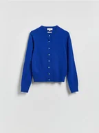 Swetry damskie - Reserved - Kardigan z wełny merino - niebieski - miniaturka - grafika 1