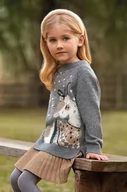 Swetry dla dziewczynek - Mayoral sweter dziecięcy kolor szary lekki - miniaturka - grafika 1