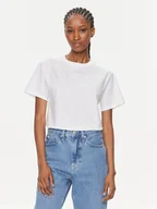 Koszulki i topy damskie - Calvin Klein T-Shirt Micro Logo K20K206629 Biały Regular Fit - miniaturka - grafika 1