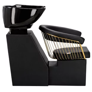 Myjnia myjka fryzjerska barberska Zoe Gold do salonu fryzjerskiego barberskiego ruchoma misa ceramiczna armatura bateria słuchawka - Myjki fryzjerskie - miniaturka - grafika 2