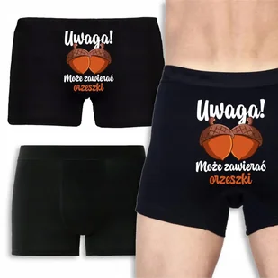 BOKSERKI CZARNE na Prezent Walentynki UWAGA! MOŻE ZAWIERAĆ ORZESZKI - XXL - Majtki damskie BOKSERKI CZARNE na Prezent Walentynki UWAGA! MOŻE ZAWIERAĆ ORZESZKI - XXL - Majtki damskie - miniaturka - grafika 1