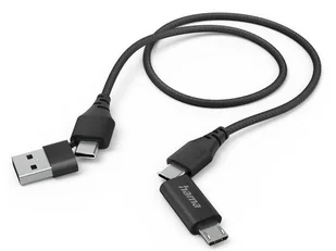 HAMA 4w1 Typ-C, micro-USB, USB-A Czarny | - Kable - miniaturka - grafika 2