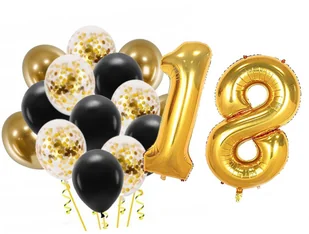 Zestaw balonów na 18 złoty urodziny dekoracje urodzinowe balon foliowy 40cm - Balony i akcesoria Zestaw balonów na 18 złoty urodziny dekoracje urodzinowe balon foliowy 40cm - Balony i akcesoria - miniaturka - grafika 1