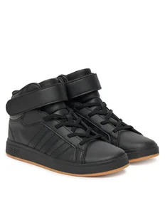 adidas Sneakersy Grand Court Mid K JR0804 Czarny - Buty dla chłopców - miniaturka - grafika 1
