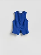 Marynarki i żakiety damskie - Reserved - Kamizelka z dodatkiem wiskozy - niebieski - miniaturka - grafika 1