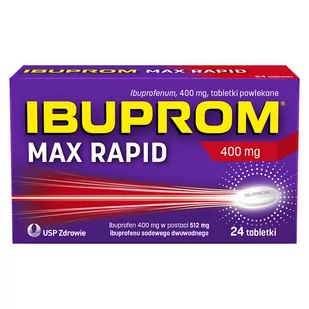 Ibuprom MAX Rapid tabletki powlekane 400 mg 24 tabl. - Przeziębienie i grypa - miniaturka - grafika 1