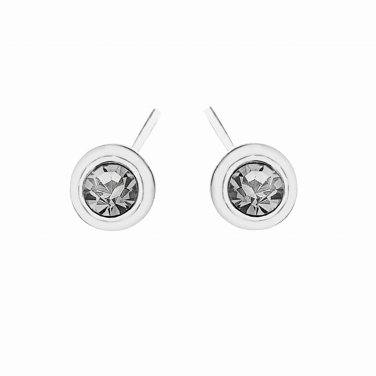 Srebrne kolczyki okrągłe z białą cyrkonią
