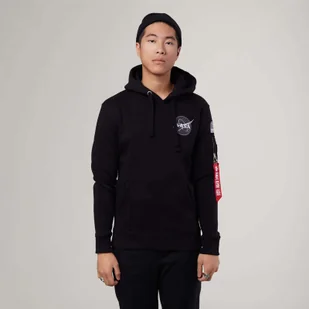 Alpha Industries SPACE SHUTTLE HOODY BLACK - Bluzy męskie - miniaturka - grafika 1