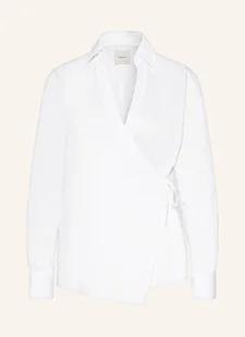 Calvin Klein Bluzka W Stylu Kopertowym weiss - Bluzki damskie - miniaturka - grafika 1