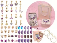Prace ręczne dla dzieci - Zestaw Do Tworzenia Robienia Biżuterii, Bransoletek, Charmsy, Zawieszki, Koraliki ODCIENIE FIOLETU - miniaturka - grafika 1