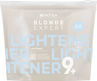 Farby do włosów i szampony koloryzujące - Indola Blonde Expert, rozjaśniacz, Niebieski 9+, 450g - miniaturka - grafika 1