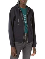 Bluzy damskie - Armani Exchange Damska bluza z kapturem z logo Circle Back Zip Up, grantowy, S - miniaturka - grafika 1