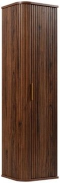 Szafka Łazienkowa Wisząca Słupek 139 Cm Ryflowane Dąb Orzech fronty Mdf