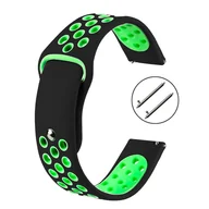 Akcesoria do smartwatchy - PASEK DO ZEGARKA 20MM – SILIKONOWY – czarno-zielony - miniaturka - grafika 1
