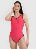 Stroje kąpielowe - Damski kostium kąpielowy jednoczęściowy 4F 4FWSS25USWSF084 - różowy - miniaturka - grafika 1