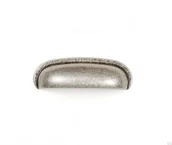 Zawiasy, okucia i inne akcesoria - Uchwyt meblowy muszlowy Aura 64 Antyczny srebrny - miniaturka - grafika 1