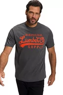 Koszulki męskie - JP 1880 Menswear Menswear L-8XL t-shirt męski, z półrękawami, haft, melanżowy dżersej 808270, ciemnoszary melan?, XXL - miniaturka - grafika 1