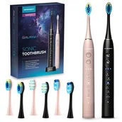 Szczoteczki elektryczne - Szczoteczka soniczna BERDSEN Galaxy Duo (2 sztuki) Czarny + Różowy - miniaturka - grafika 1